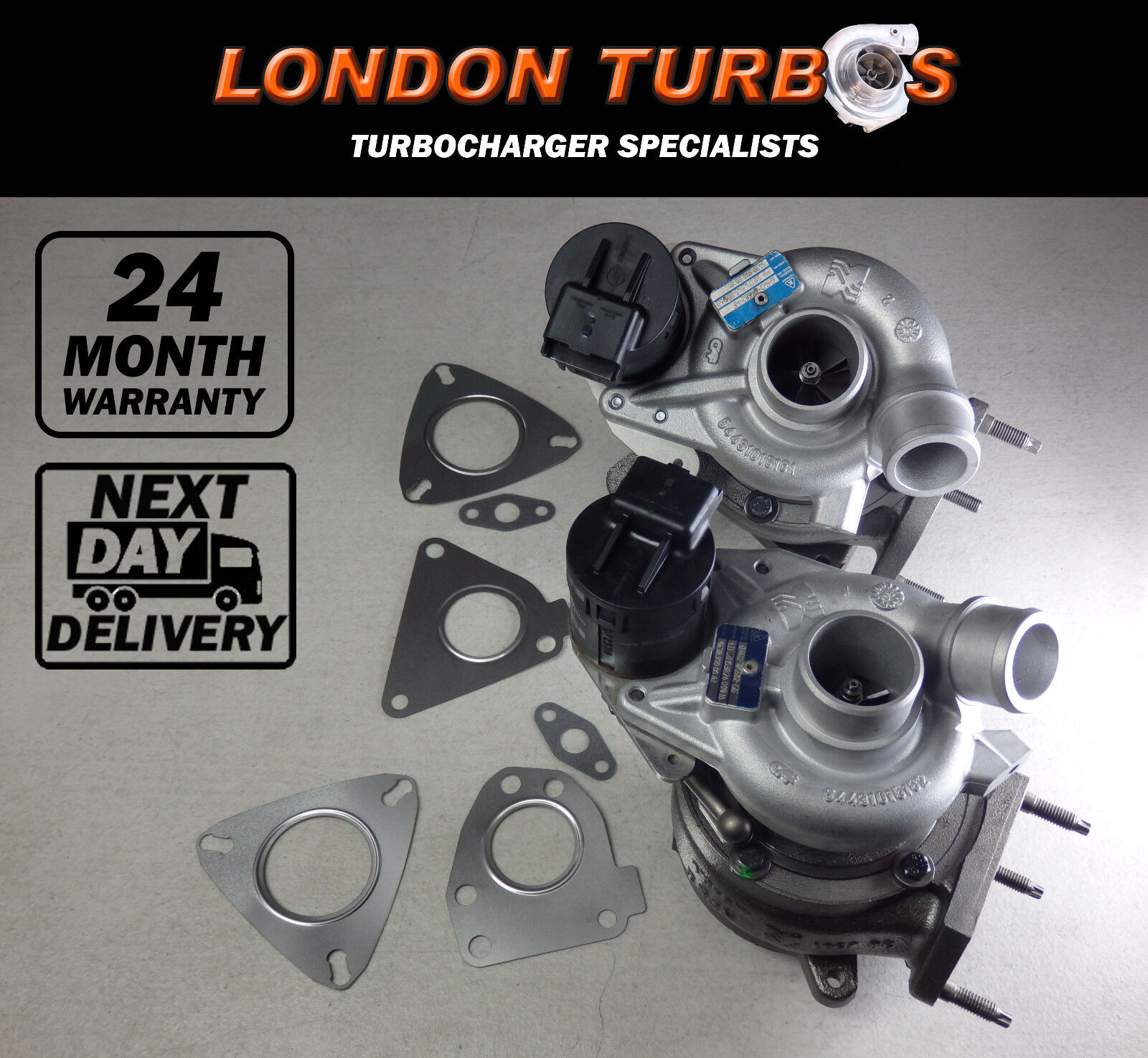 Land-Rover Range Rover Vogue 3.6 TDV8 (Left & Right 61/62) 2 x Turbochargers + Gaskets